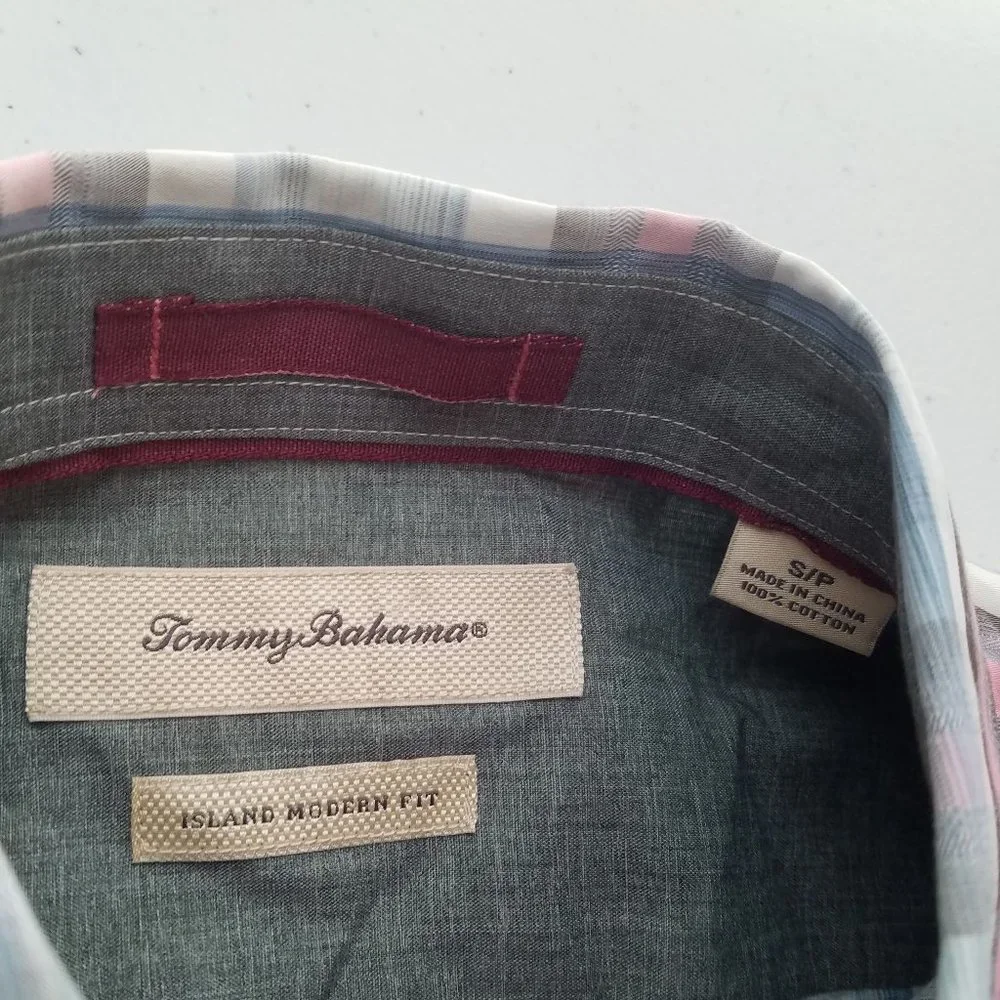 Tommy Bahama Plaid Button Front Long‎ Sleeve Shirt Mens Size Small